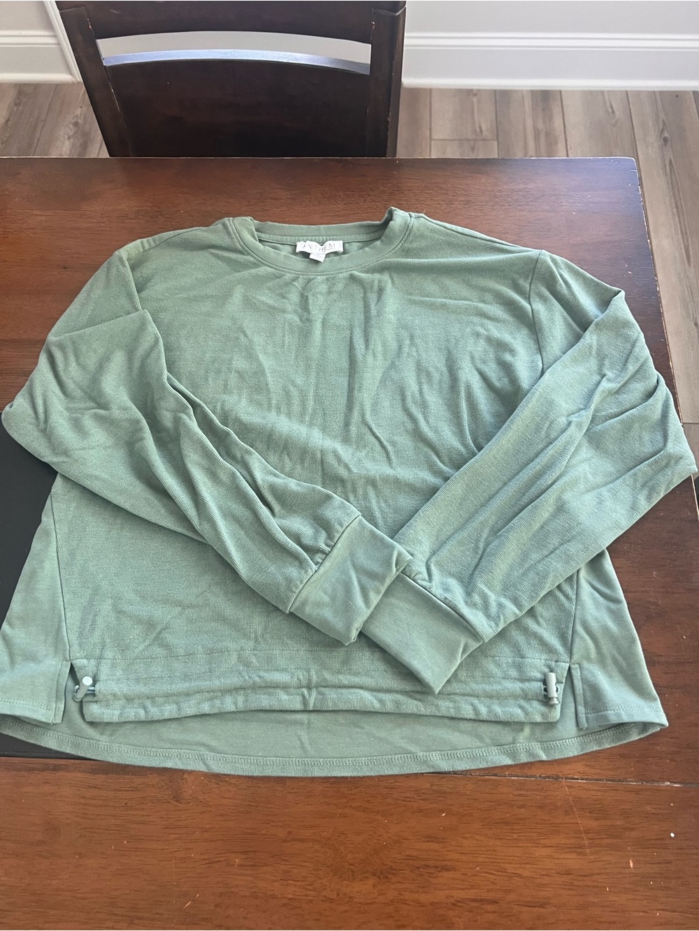 Women's Relaxed Crewneck Long-Sleeve Tee in Sage Green